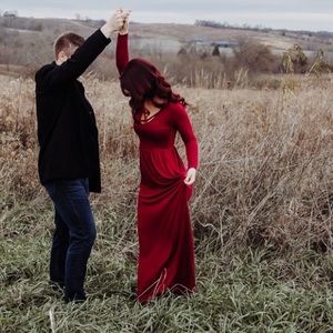 Red/Maroon Maxi Dress | Small